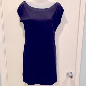 Express Black Button Sleeve Dress, Medium